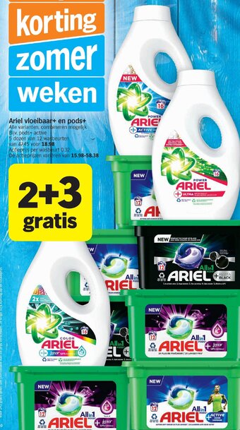 Albert Heijn Ariel vloeibaar+ en pods+ aanbieding