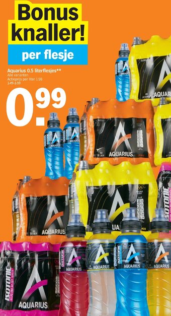 Albert Heijn Aquarius 0.5 literflesjes aanbieding