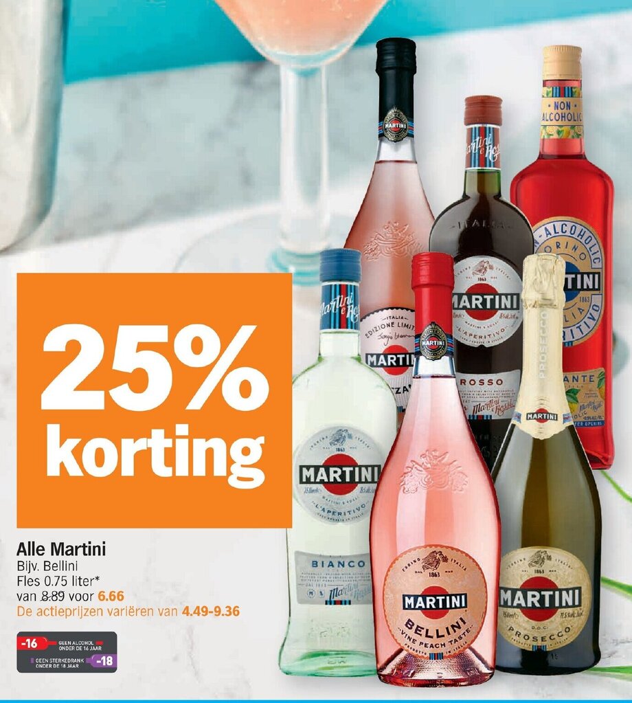 Alle martini promotie bij Albert Heijn