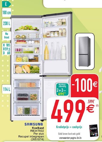 Cora Samsung Koelkast RB34T602 aanbieding