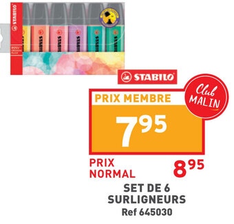 Trafic Stabilo Set De 6 Surligneurs aanbieding