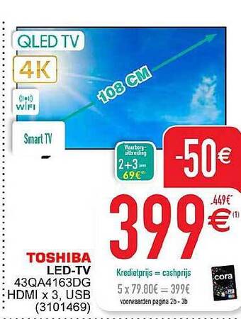 Cora Toshiba ledtv aanbieding