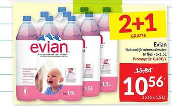 Intermarché Evian natuurlijk mineraalwater aanbieding
