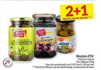 Intermarché Bouton d'or olijven in bokaal aanbieding