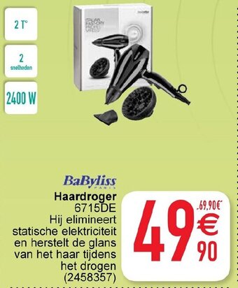 Cora Babyliss Haardroger 6715DE aanbieding