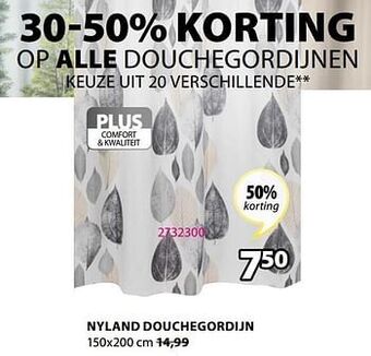 Jysk Nyland douchegordijn aanbieding