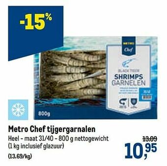 Metro chef tijgergarnalen