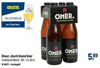 Makro Omer. sterk blond bier aanbieding