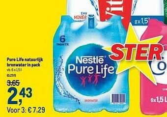 Makro Pure life natuurlijk bronwater aanbieding
