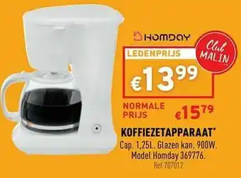 Trafic Koffiezetapparaat homday 369776 aanbieding