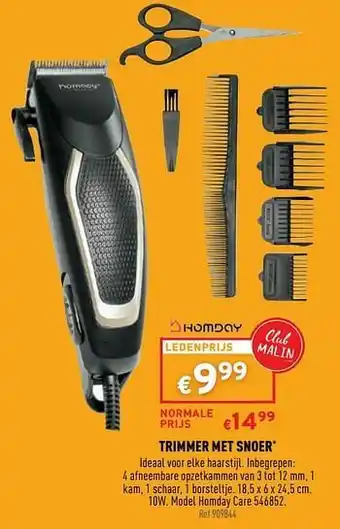 Trimmer met snoer homday care 546852