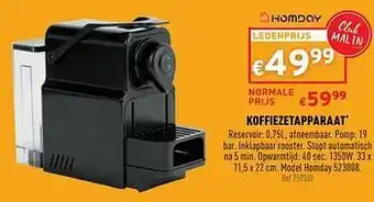 Trafic Koffiezetapparaat homday 523008 aanbieding