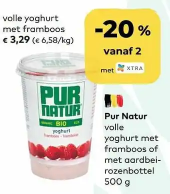 Bio Planet Pur natur volle yoghurt met framboos aanbieding