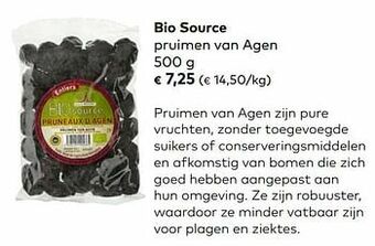Bio source pruimen van agen