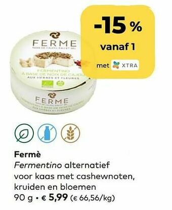 Bio Planet Fermè fermentino alternatief voor kaas met cashewnoten, kruiden en bloemen aanbieding