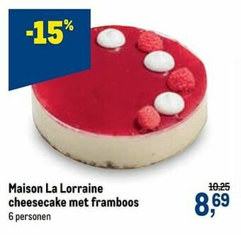 Makro Maison la lorraine cheesecake met framboos aanbieding