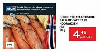 Alvo Gerookte atlantische zalm gekweekt in noorwegen alvo aanbieding