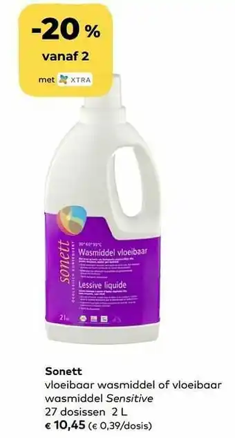 Sonett vloeibaar wasmiddel of vloeibaar wasmiddel sensitive