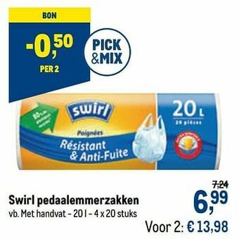 Swirl pedaalemmerzakken met handvat