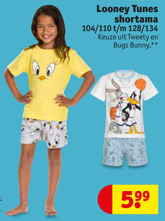 Kruidvat Looney Tunes shortama aanbieding