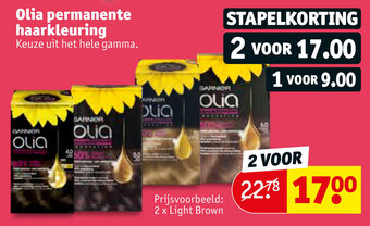 Kruidvat Olia Permanente Haarkleuring 2 x Light Brown aanbieding