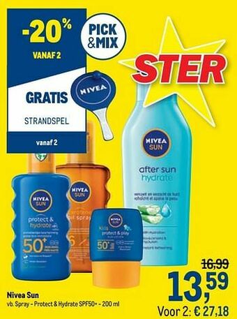Makro Nivea sun spray - protect + hydrate spf50+ aanbieding