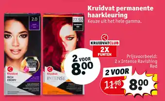 Kruidvat Kruidvat Permanente Haarkleuring  2 x Intense Ravishing Red aanbieding