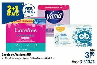 Makro Carefree inlegkruisjes - cotton fresh aanbieding