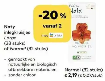 Bio Planet Naty inlegkruisjes normal aanbieding