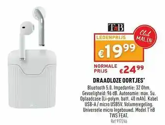 Trafic Draadloze oortjes t`nb tws feat aanbieding