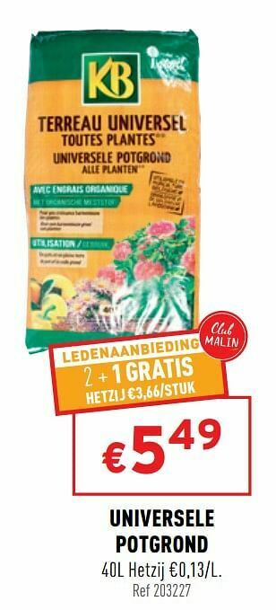 Trafic Universele potgrond aanbieding