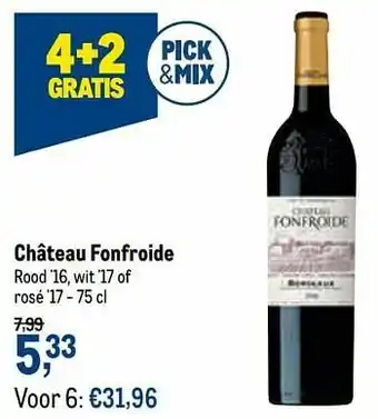 Makro Château fonfroide rood `16, wit `17 of rosé `17 aanbieding
