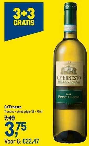 Makro Ca`ernesto trentino - pinot grigio aanbieding