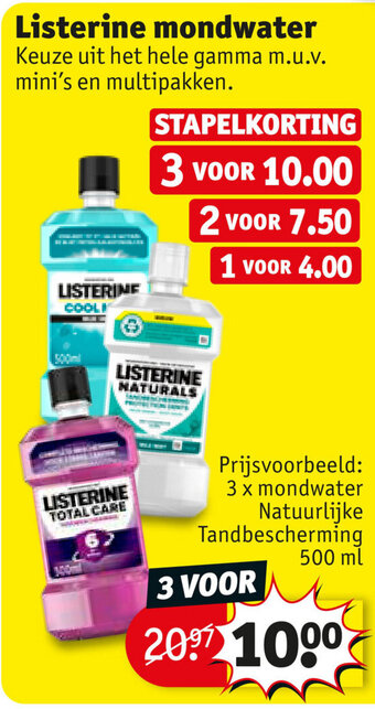 Kruidvat Listerine mondwater 500 ml aanbieding