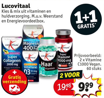 Kruidvat Lucovitaal 2 x Vitamine C1000 Vegan 60 stuks aanbieding