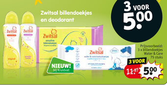 Kruidvat Zwitsal billendoekjes en deodorant aanbieding