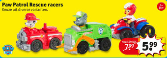 Kruidvat Paw Patrol Rescue racers aanbieding