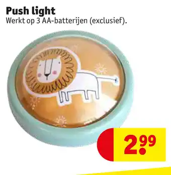 Kruidvat Push Light Werkt op 3 AA-batterijen aanbieding