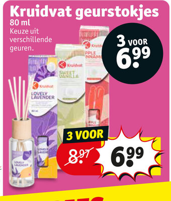 Kruidvat Kruidvat geurstokjes 80 ml aanbieding
