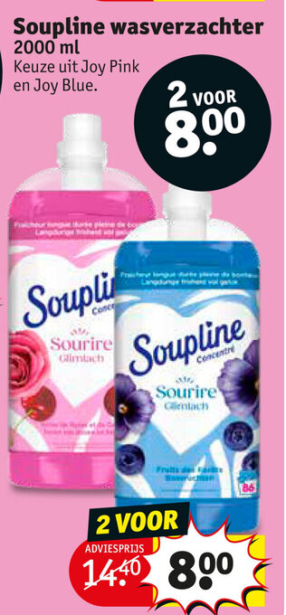 Kruidvat Soupline wasverzachter 2000 ml aanbieding