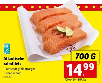 Lidl Atlantische zalmfilets 700 g aanbieding
