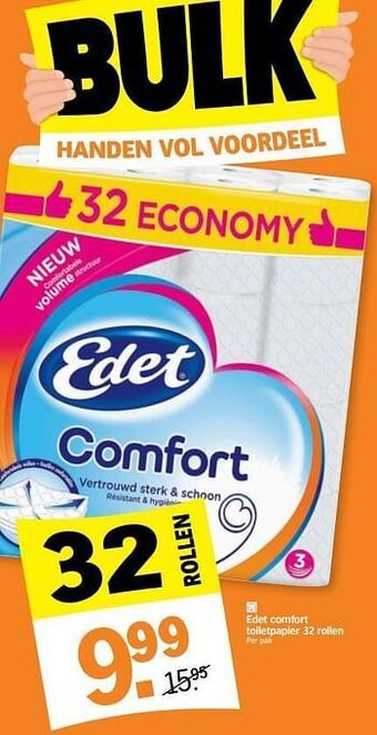Albert Heijn Edet comfort toiletpapier 32 rollen aanbieding