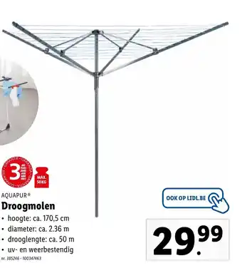 Lidl Aquapur Droogmolen 50 m aanbieding