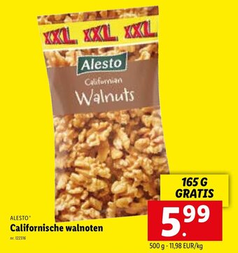 Lidl Alesto Californische walnoten 500 g aanbieding