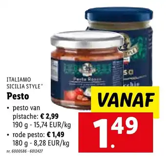 Lidl Italiamo Sicilia Style Pesto 180 g aanbieding