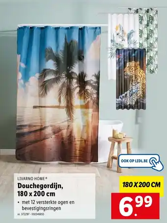 Lidl Livarno Home Douchegordijn 180 x 200 cm aanbieding
