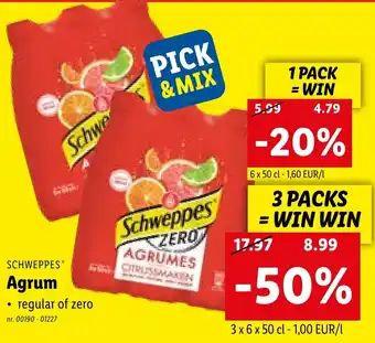 Lidl Schweppes Agrum 3 x 6 x 50 cl aanbieding