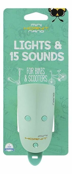 Dreamland Mini Hornit Nano fietslamp met bel muntgroen aanbieding