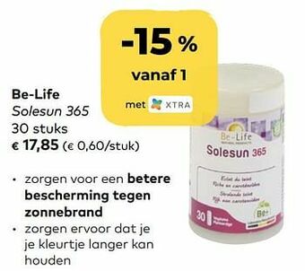 Bio Planet Be-life solesun 365 aanbieding