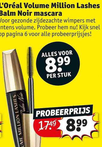 Kruidvat L'oréal volume million lashes balm noir mascara aanbieding